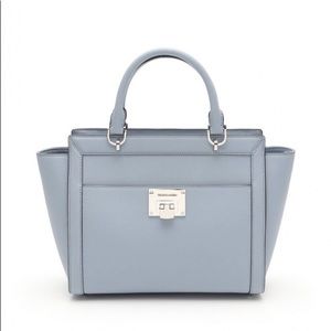 MICHAEL KORS PALE BLUE TINA SATCHEL CROSSBODY NWT